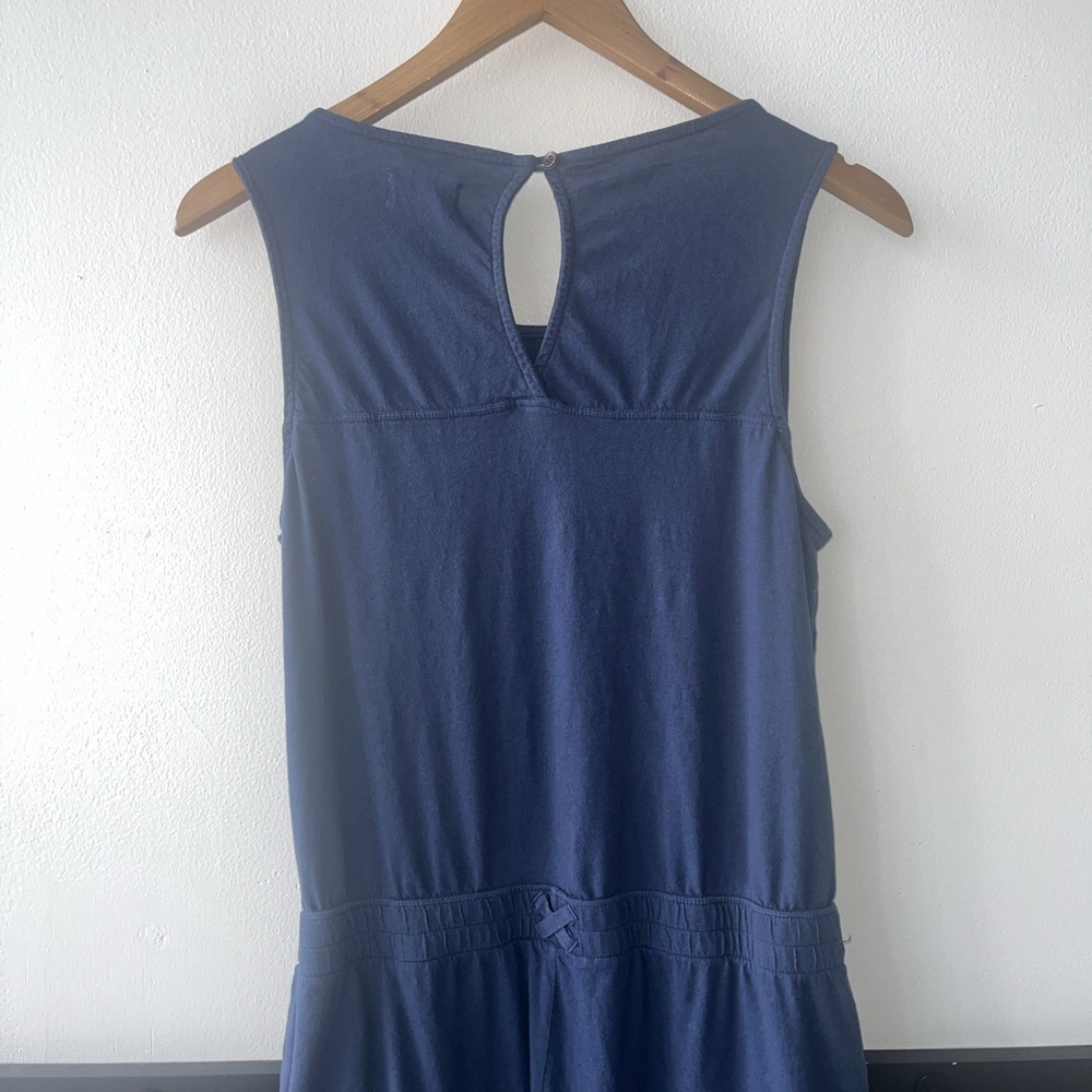 Pact Organic Blue Wide Leg Romper, Jumper. Jumpsuit. Medium - Picture 6 of 7